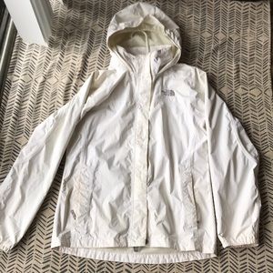 The north face rain coat white girls large